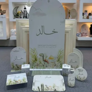مجموعة استقبال مولود (جلد وأكريليك - 10 أصناف)