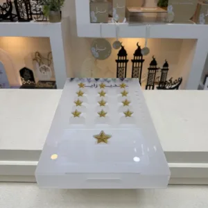 بوكس أكريليك أنيق مع كروت "اختر عيديتك" بالاسم