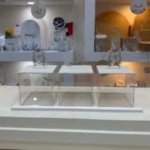 طقم 3 بوكسات أكريليك مع غطاء جلد